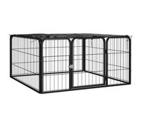 vidaXL Parc pour chien 4 panneaux Noir 100x50cm Acier enduit de poudre 171795