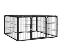 vidaXL Parc pour chien 4 panneaux Noir 100x50cm Acier enduit de poudre 171795