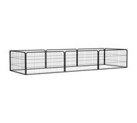 Vidaxl Parc Pour Chien 8 Panneaux Noir 100x50cm Acier Enduit De Poudre