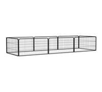 vidaXL Parc pour chien 8 panneaux Noir 100x50cm Acier enduit de poudre 3115967 Noir G