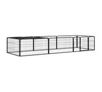 vidaXL Parc pour chien 8 panneaux Noir 100x50cm Acier enduit de poudre 3115976