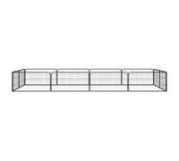 vidaXL Parc pour chiens 12 pièces noir 100x50cm Acier revêtu par poudre