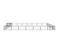 vidaXL Parc pour chiens 32 pièces noir 100x50cm Acier revêtu par poudre