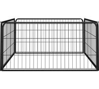 vidaXL Parc pour chien 4 panneaux Noir 100x50cm Acier enduit de poudre 171794