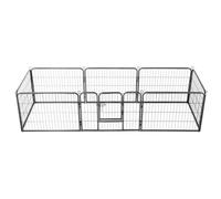 Vidaxl Parc Pour Chiens 8 Panneaux Acier 60 X 80 Cm Noir