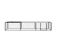 vidaXL Parc pour chiens 8 pièces noir 100x50 cm Acier revêtu par poudre