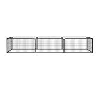 vidaXL Parc pour chiens 8 pièces noir 100x50 cm Acier revêtu par poudre