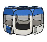 Vidaxl Parc Pour Chiens Pliable Avec Sac De Transport Bleu 90x90x58 Cm