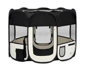 vidaXL Parc pour Chiens Pliable avec Sac de Transport Noir 90x90x58 cm
