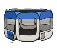 vidaXL Parc pour chiots pliable avec sac de transport bleu 110x110x58 cm