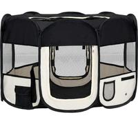 vidaXL Parc pour chiots pliable avec sac de transport noir 110x110x58 cm