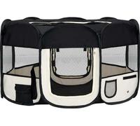 vidaXL Parc pour chiots pliable avec sac de transport noir 145x145x61 cm