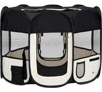 vidaXL Parc pour chiots pliable avec sac de transport noir 90x90x58 cm