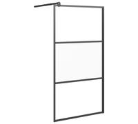 vidaXL Paroi de douche 100x195 cm Verre ESG demi-dépoli Noir