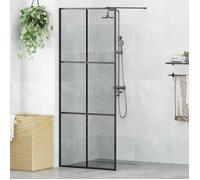 vidaXL Mur de Douche à L'Italienne Noir 80 x 195 cm verre trempé