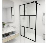 vidaXL Paroi de douche à l'italienne Verre trempé Noir 115x195 cm
