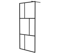 vidaXL Paroi de douche à l'italienne Verre trempé Noir 90x195 cm