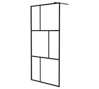 vidaXL Paroi de Douche à l'Italienne Cloison de Douche Mur Cabine de Douche Salle de Bain Maison Intérieur Verre Trempé Noir 100x195 cm