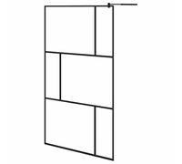 vidaXL Paroi de douche à l'italienne Verre trempé Noir 115x195 cm
