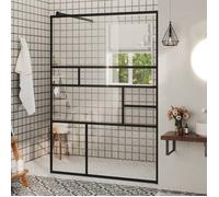 vidaXL Paroi de douche en verre ESG 115x195 cm Transparent Noir