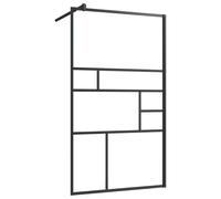 vidaXL Paroi de douche 150753 90x195 cm Verre ESG transparent Cadre alu noir Barres réglables