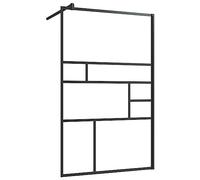 vidaXL Paroi de Douche à Verre Cloison de Baignoire Accessoire de Salle de Bain Cloison de Douche Maison Intérieur ESG Transparent 100x195 cm Noir