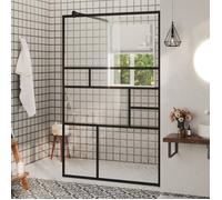 vidaXL Paroi de douche 100x195 cm verre ESG transparent cadre alu noir barre réglable