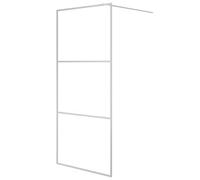 vidaXL Paroi de Douche Ecran Cloison Cabine de Douche Salle de Bain Intérieur Résistance aux Eclaboussures Argenté 90x195 cm Verre ESG Transparent