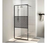 vidaXL Paroi de douche avec verre ESG transparent 115x195 cm Noir