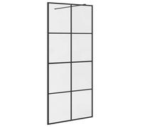 vidaXL Paroi de Douche avec Verre Cloison de Baignoire Accessoire de Salle de Bain Cloison de Douche Maison Intérieur ESG Transparent 90x195 cm Noir