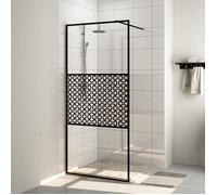 vidaXL Paroi de douche 151030 – Verre ESG transparent 100x195 cm Noir