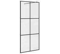 vidaXL Paroi de Douche avec Verre Cloison de Baignoire Accessoire de Salle de Bain Cloison de Douche Maison Intérieur ESG Transparent 90x195 cm Noir