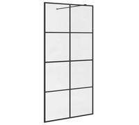 vidaXL Paroi de Douche avec Verre Cloison de Baignoire Accessoire de Salle de Bain Cloison de Douche Maison Intérieur ESG Transparent 100x195 cm Noir