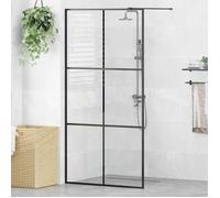 vidaXL Paroi de douche 151025 Verre ESG transparent 100x195 cm Noir