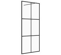 vidaXL Paroi de Douche avec Verre Cloison de Baignoire Accessoire de Salle de Bain Cloison de Douche Maison Intérieur ESG Transparent 90x195 cm Noir