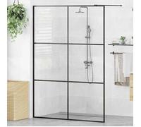 vidaXL Paroi de douche 140x195 cm Verre ESG transparent Noir 151027