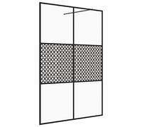 vidaXL Paroi de Douche avec Verre Cloison de Baignoire Accessoire de Salle de Bain Cloison de Douche Maison Intérieur ESG Transparent 140x195 cm Noir