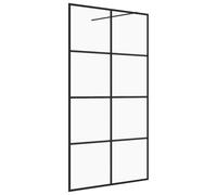 vidaXL Paroi de douche avec verre ESG transparent 100x195 cm Noir