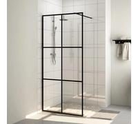vidaXL Paroi de douche avec verre ESG transparent 90x195 cm Noir