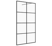 vidaXL Paroi de douche avec verre ESG transparent 90x195 cm Noir