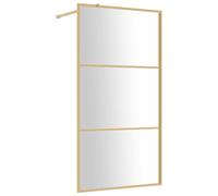 vidaXL Paroi de douche avec verre ESG transparent doré 100x195 cm, paroi de douche, parois de douche, cabine de douche, cloison de douche