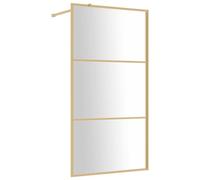 vidaXL Paroi de douche avec verre ESG transparent doré 100x195 cm, paroi de douche, parois de douche, cabine de douche, cloison de douche