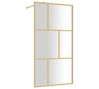 vidaXL Paroi de douche – Verre ESG transparent doré – 115 x 195 cm – Beige G