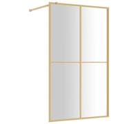 vidaXL Paroi de douche 118x195 cm – verre ESG transparent doré
