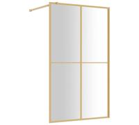 vidaXL Paroi de douche avec verre ESG transparent doré 118x195 cm