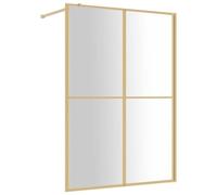 vidaXL Paroi de douche 140x195 cm Verre ESG transparent Aluminium doré Facile à nettoyer