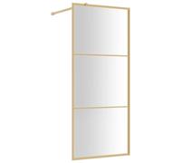 vidaXL Paroi de douche Verre ESG transparent doré 80 x 195 cm