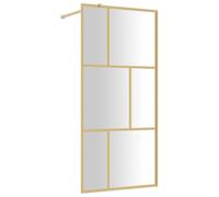 vidaXL Paroi de douche avec verre ESG transparent doré 80x195 cm