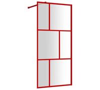 vidaXL Paroi de douche avec verre ESG transparent rouge 90x195 cm, paroi de douche, parois de douche, cabine de douche, cloison de douche