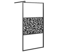 vidaXL Paroi de douche cloison de baignoire 100x195 cm Verre ESG design pierre noir